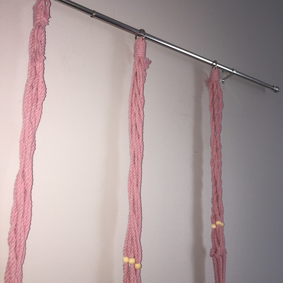 Macrame Succulent Plant Vase Wall Hanging PINK Set of THREE Self made Homemade - Picture 2 of 8
